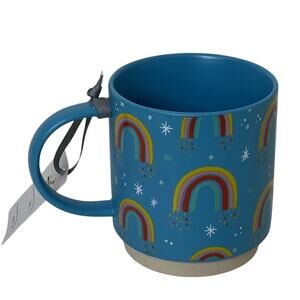 Hallmark Rainbow Mug Colorful Blue Gift Tag Attached NEW with Tag 16 ou